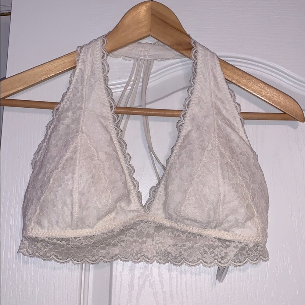 White lace halter bralette